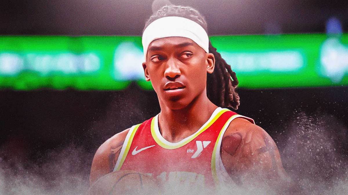 Terance Mann in a Hawks jersey.