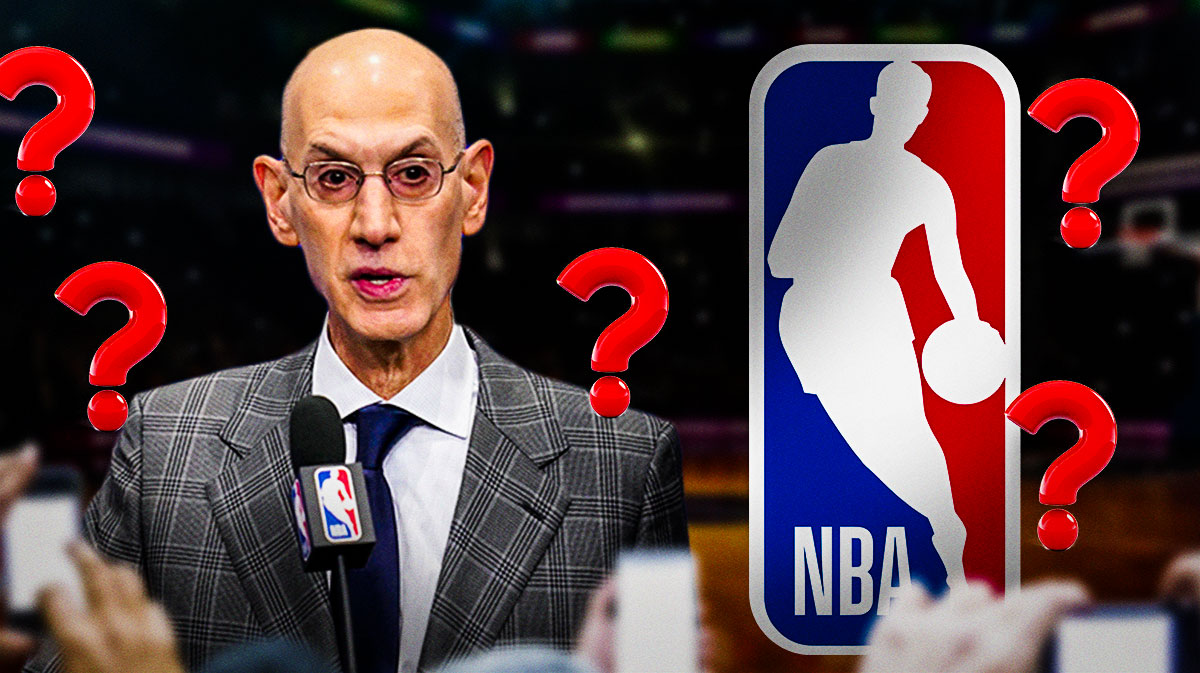 Adam Silver, NBA logo, question marks