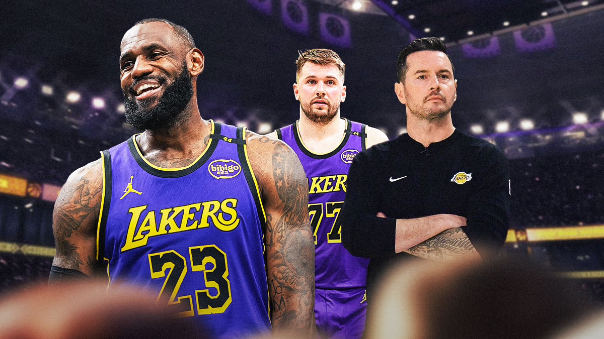 Photo: LeBron James, Luka Doncic, JJ Redick all in Lakers gear