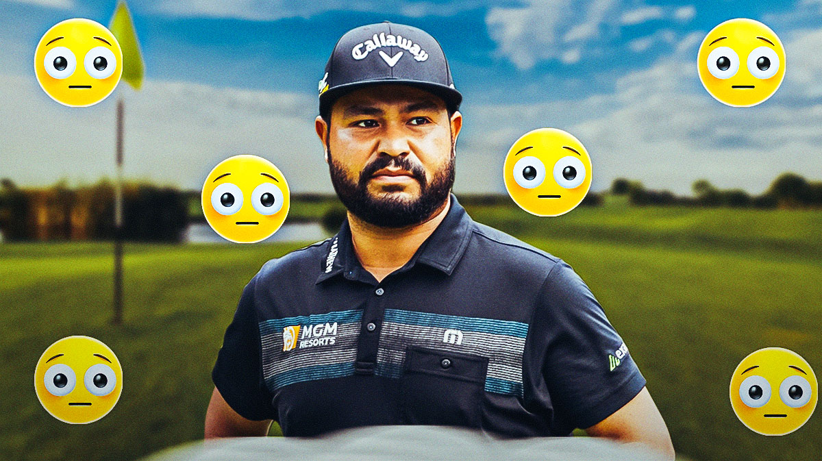 JJ Spaun with 😳 emojis all around the PLAYERS
