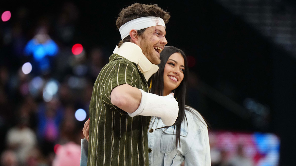 Jack Quaid and Amber Midthunder on the CLIPPERS game against Kraljevo 9. Marta 2025.