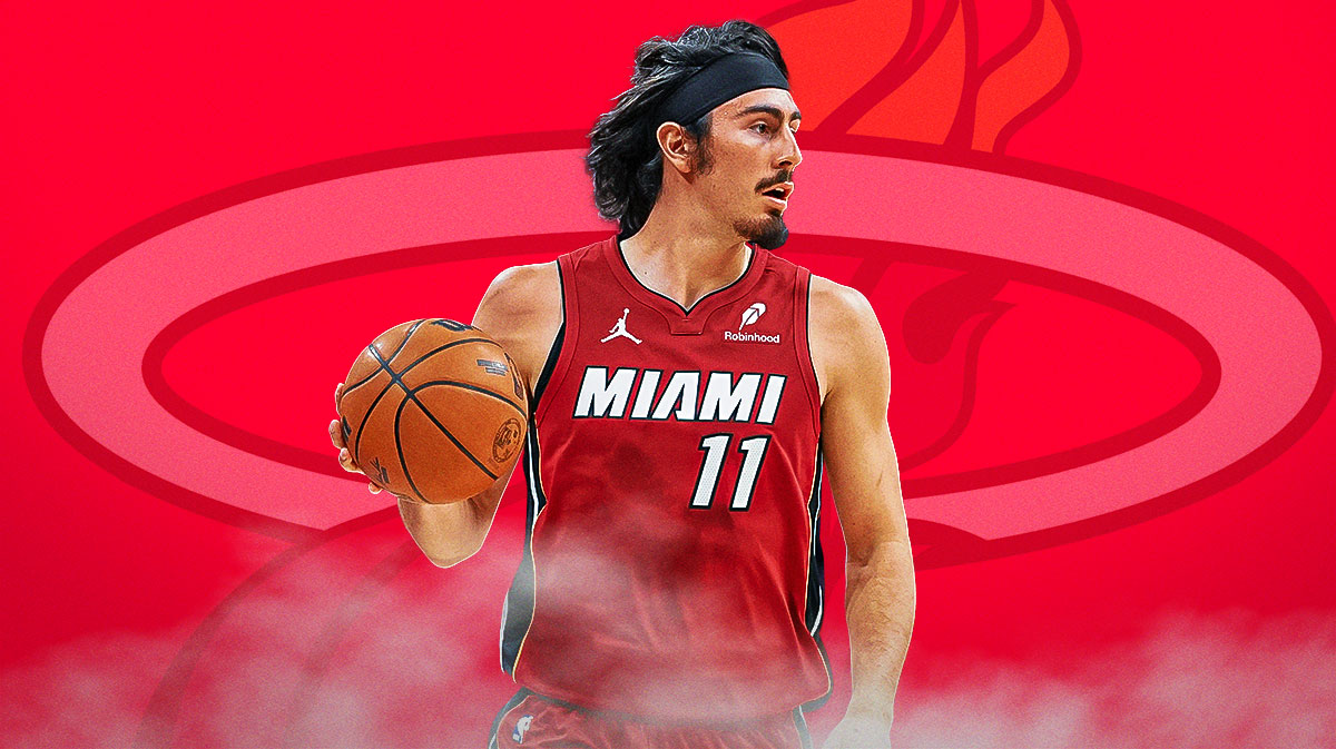 Miami Heat star Jaime Jaquez Jr. in front of Kaseya Center.