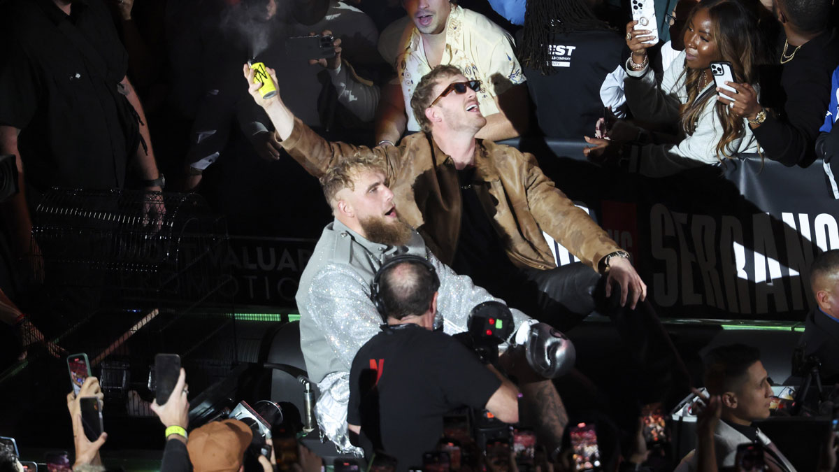 Jake and Logan Paul before Mike Tyson fight on November 15, 2024.