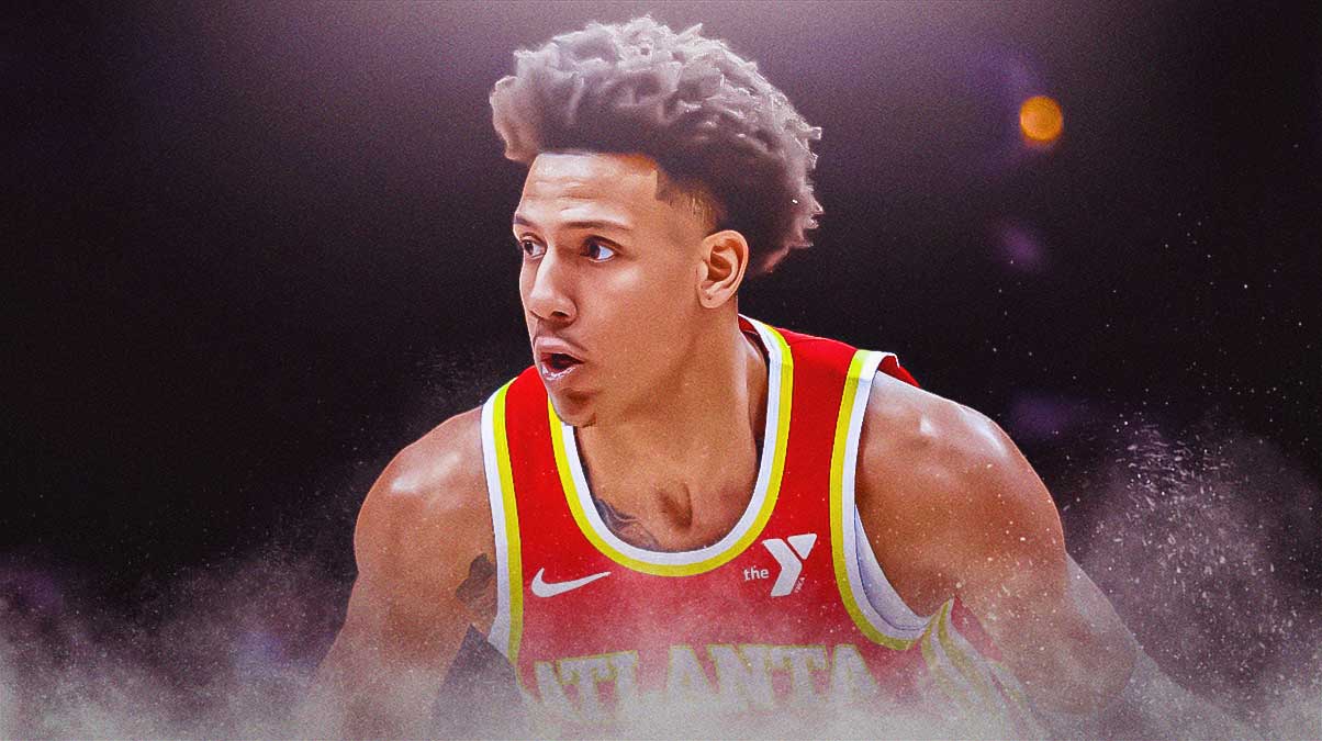 Jalen Johnson in a Hawks jersey.