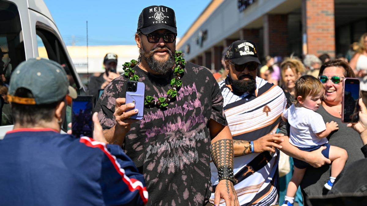Jason Momoa promoting Meili on September 10, 2024.