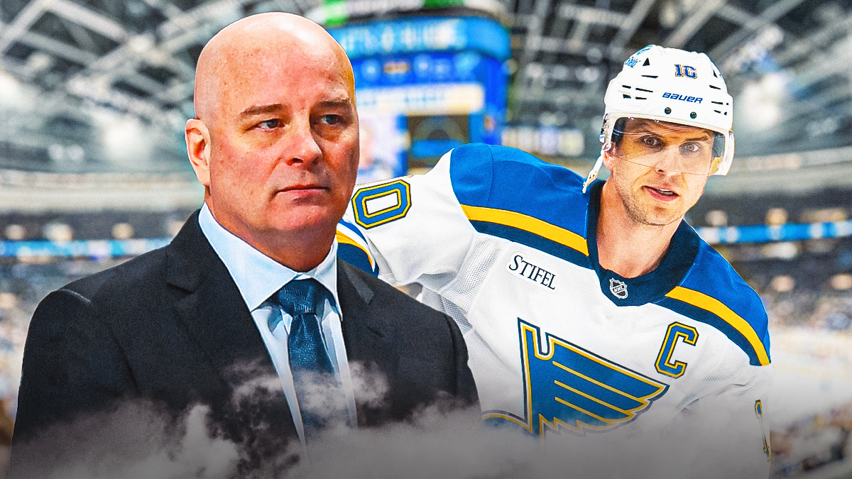 Blues coach Jim Montgomery praises Brayden Schenn after the Ducks win.