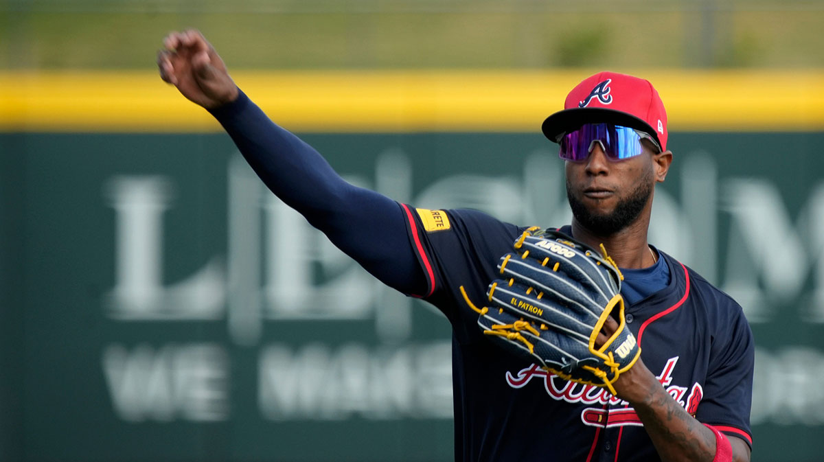 Atlanta Braves outfielder Jurickson Profar warms up at a spring training workout Thursday, Feb. 27th at CoolToday Park in North Port.