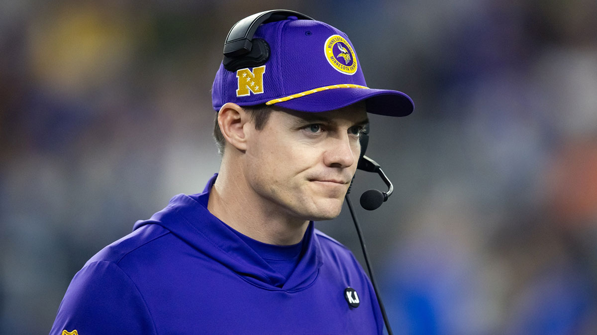 Minnesota Vikings head coach Kevin O'Connell against the Los Angeles Rams during an NFC wild card game at State Farm Stadium. 