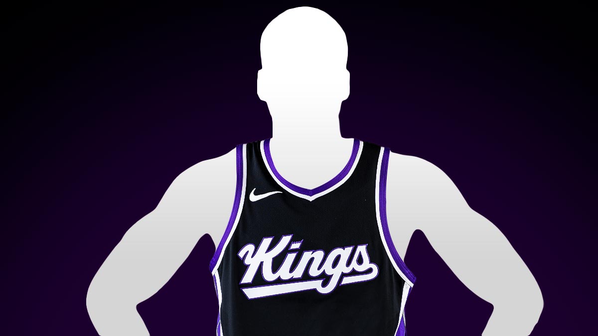 Silhouette of Skal Labissiere but show the Kings uniform
