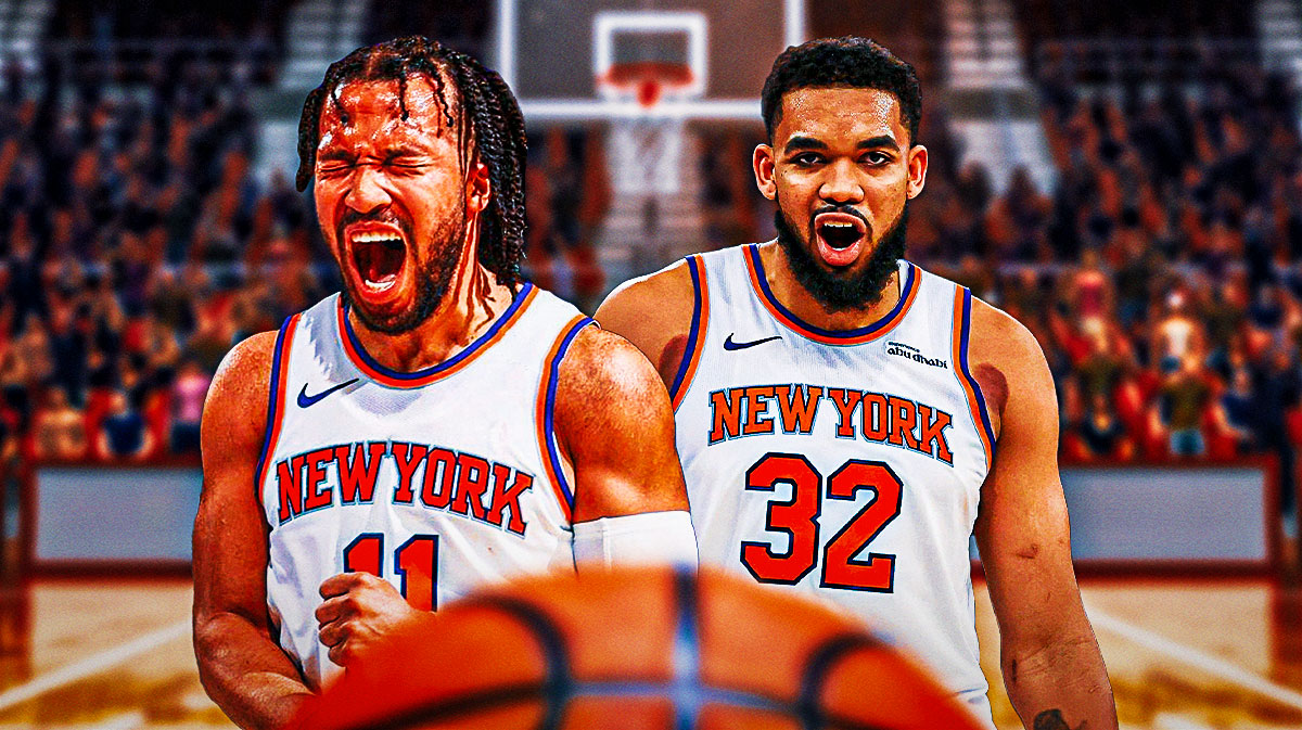 New York Knicks players Jalen Brunson and Karl-Anthony Towns