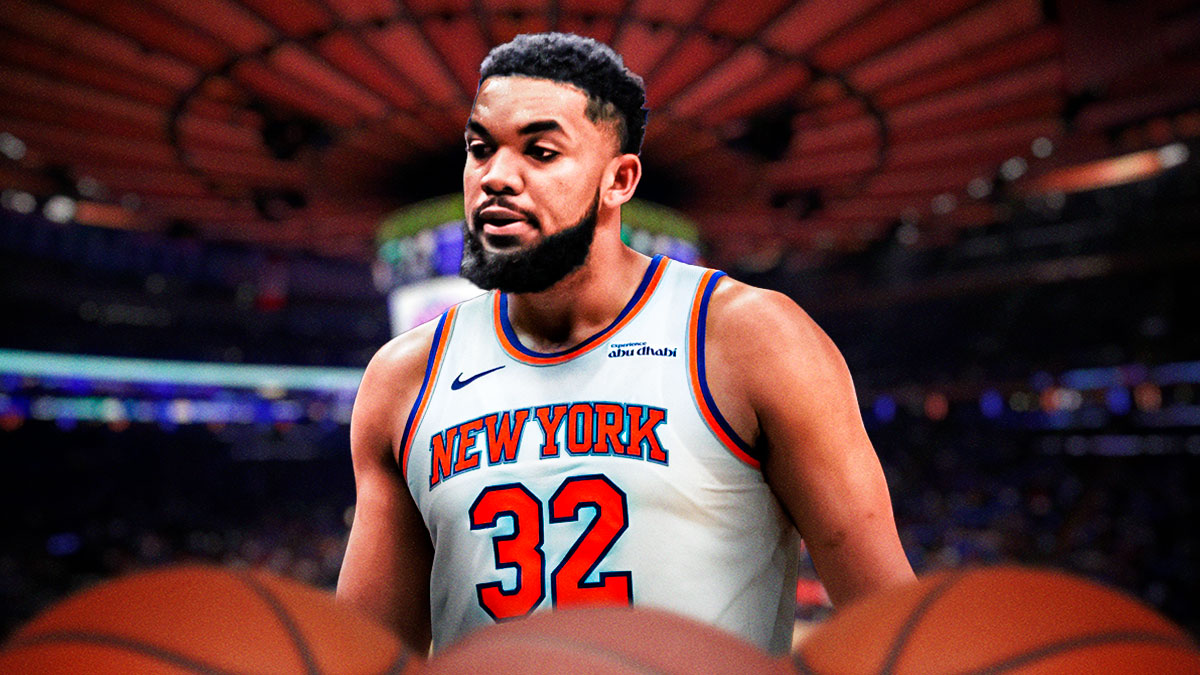 Karl-Anthony Towns in a Knicks jersey.
