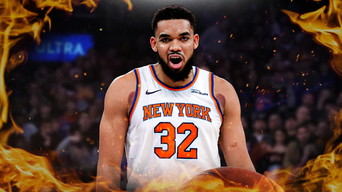 Karl-Anthony Towns (Knicks) looking hyped and on fire