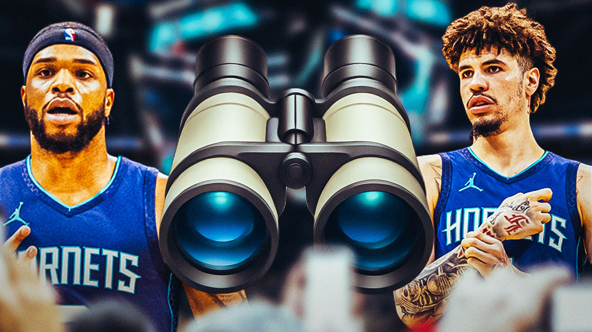LaMelo Ball and Miles Bridges of the Charlotte Hornets