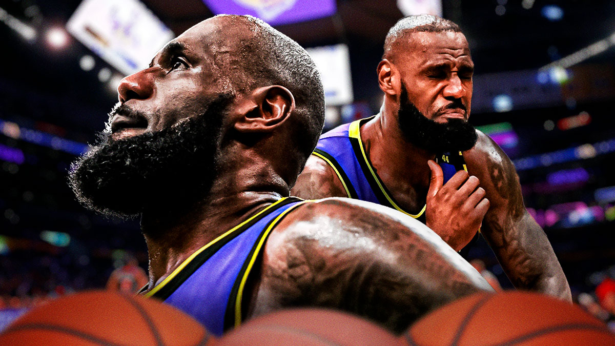 LeBron James in a Lakers jersey.