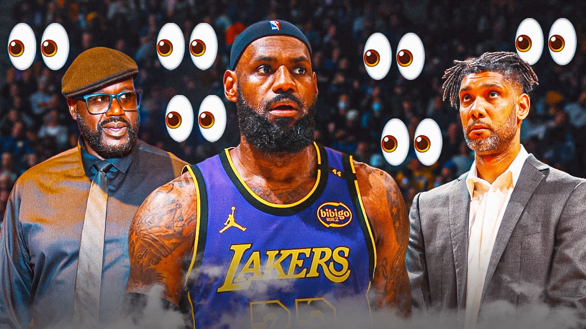 LeBron James, Shaquille O'Neal, Tim Duncan, eyes symbols