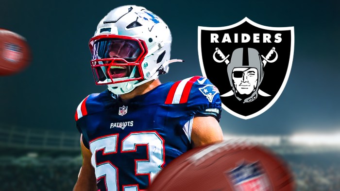 Christian Elliss next to Raiders logo.