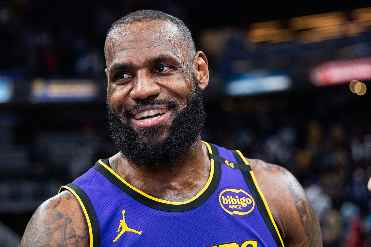 Los Angeles Lakers forward LeBron James (23) after the game against the Indiana Pacers at Gainbridge Fieldhouse.