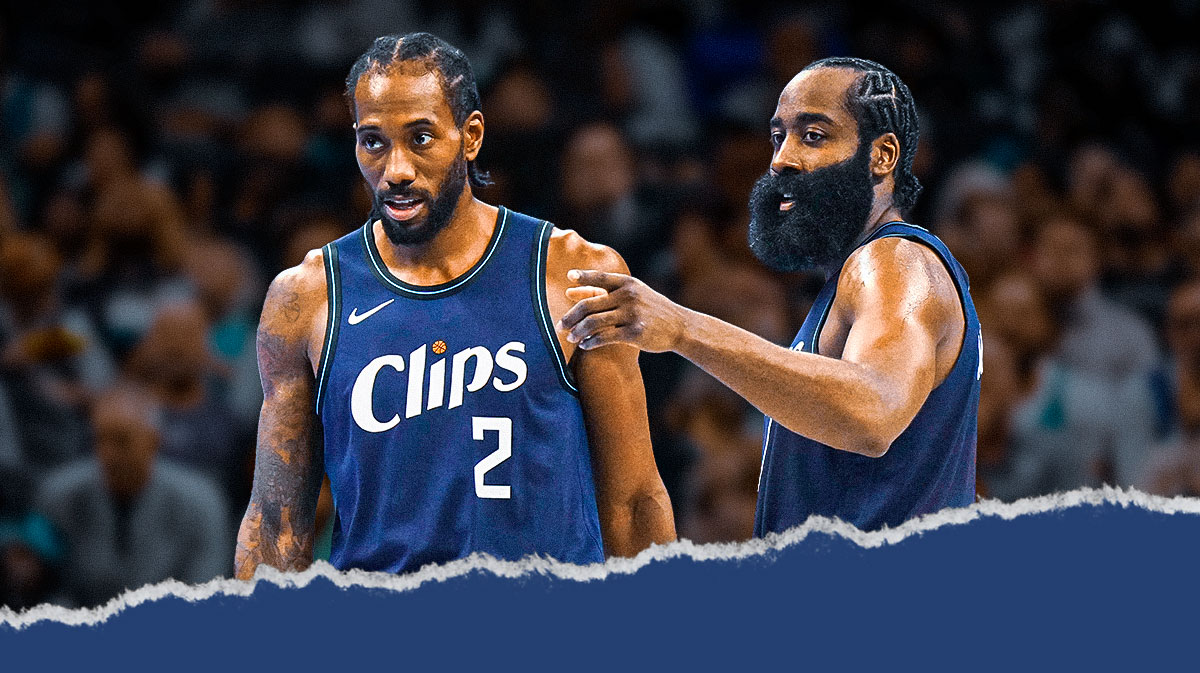 Clippers' Kawhi Leonard and James Harden looking serious