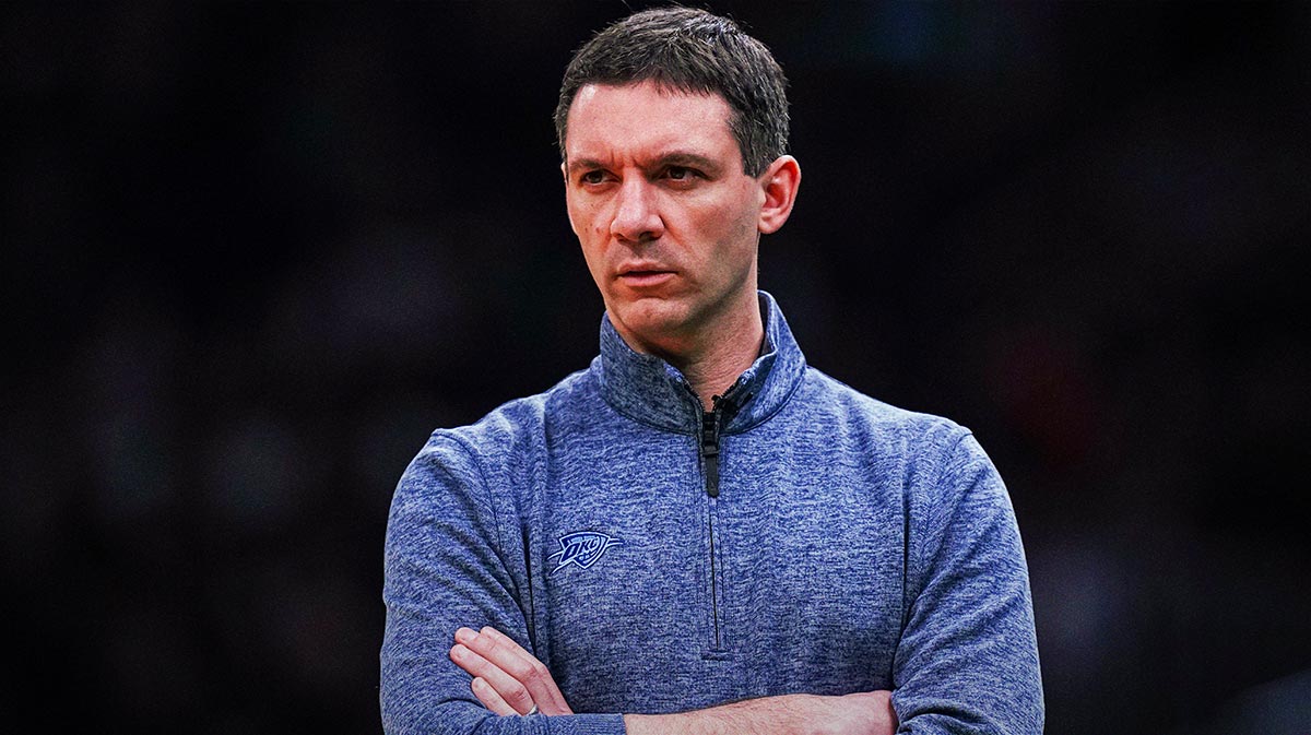 Oklahoma City Thunder head coach Mark Daigneault watches from the sideline as they take on the Boston Celtics at TD Garden. 