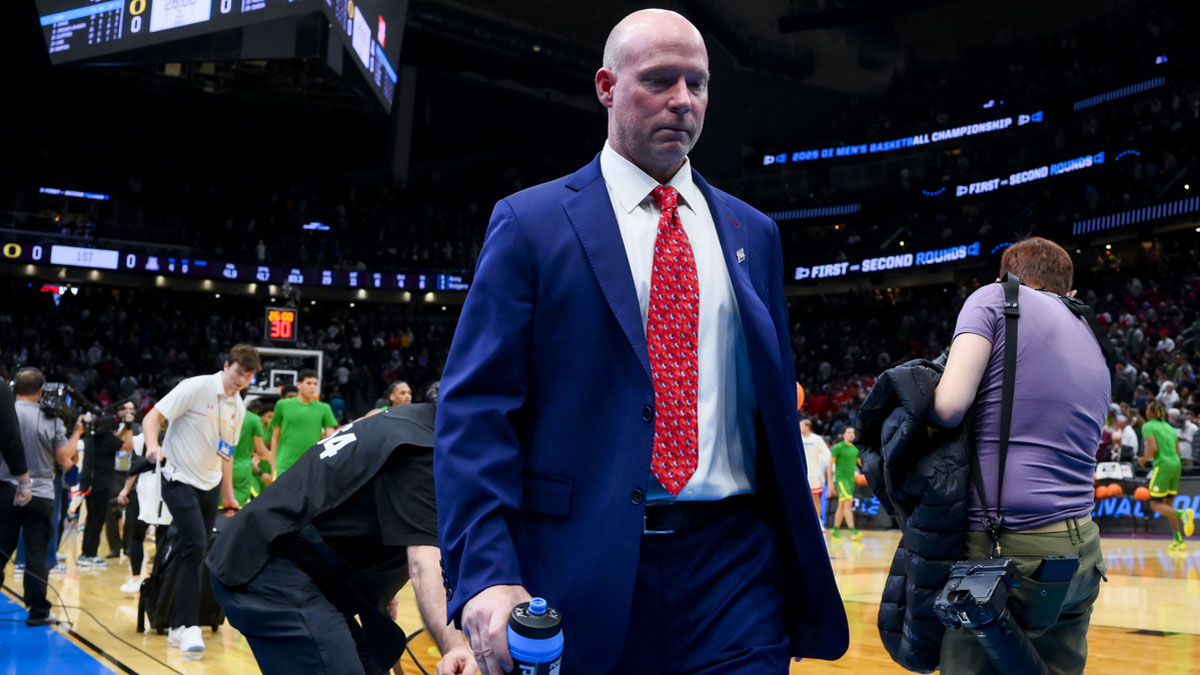 Maryland Terrapins head coach Kevin Willard walks off the court after there game against the Colorado State Rams at Climate Pledge Arena.