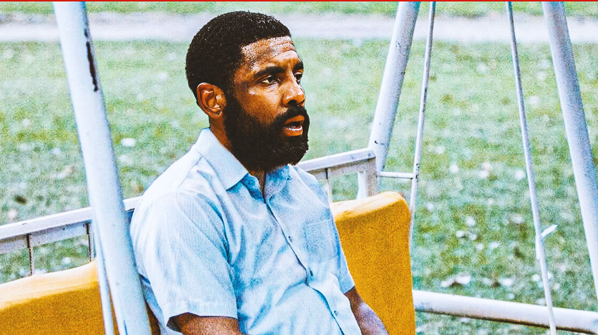 Kyrie Irving (Mavericks) as the sad pablo escobar meme