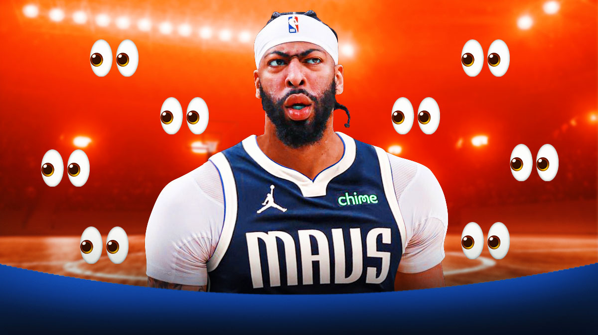 Anthony Davis with eye emojis around the picture.