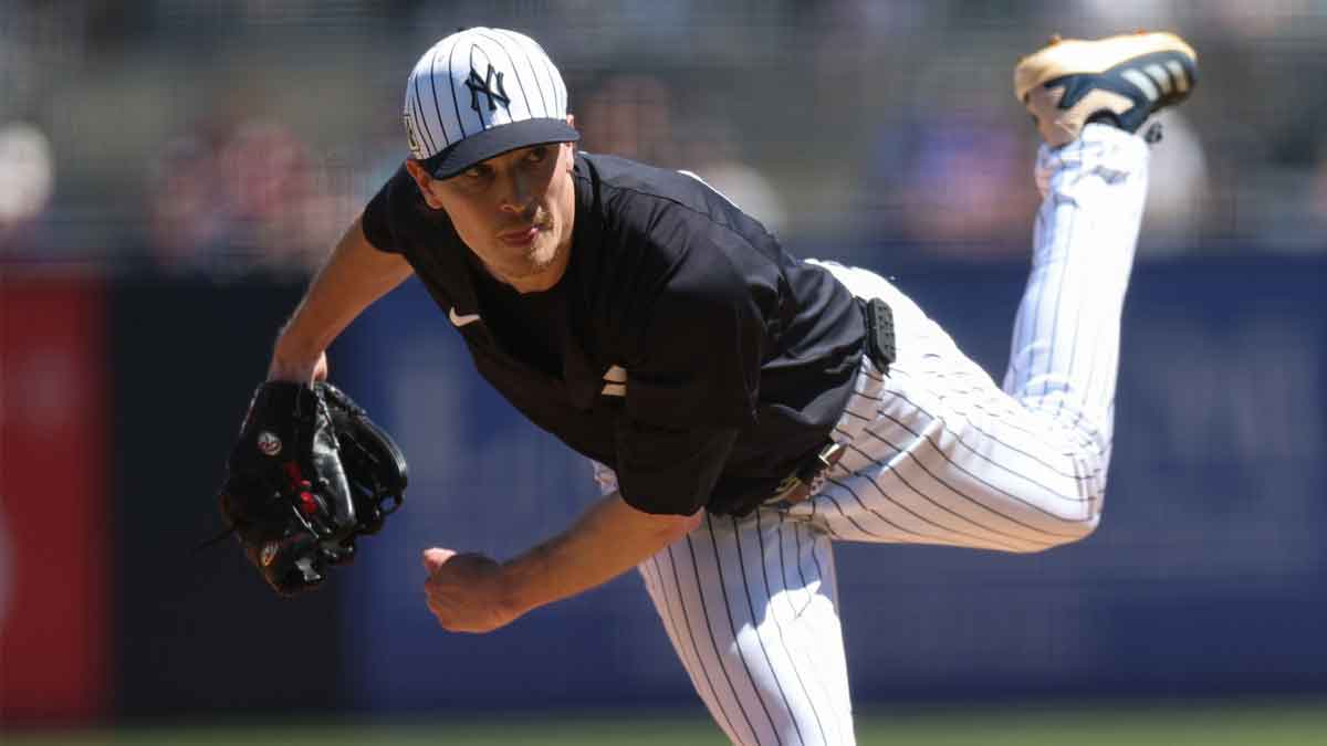 New York Yankees pitcher Max Fried (54) throws a pitch against the Boston Red Sox in the third inning during spring training at George M. Steinbrenner Field. 