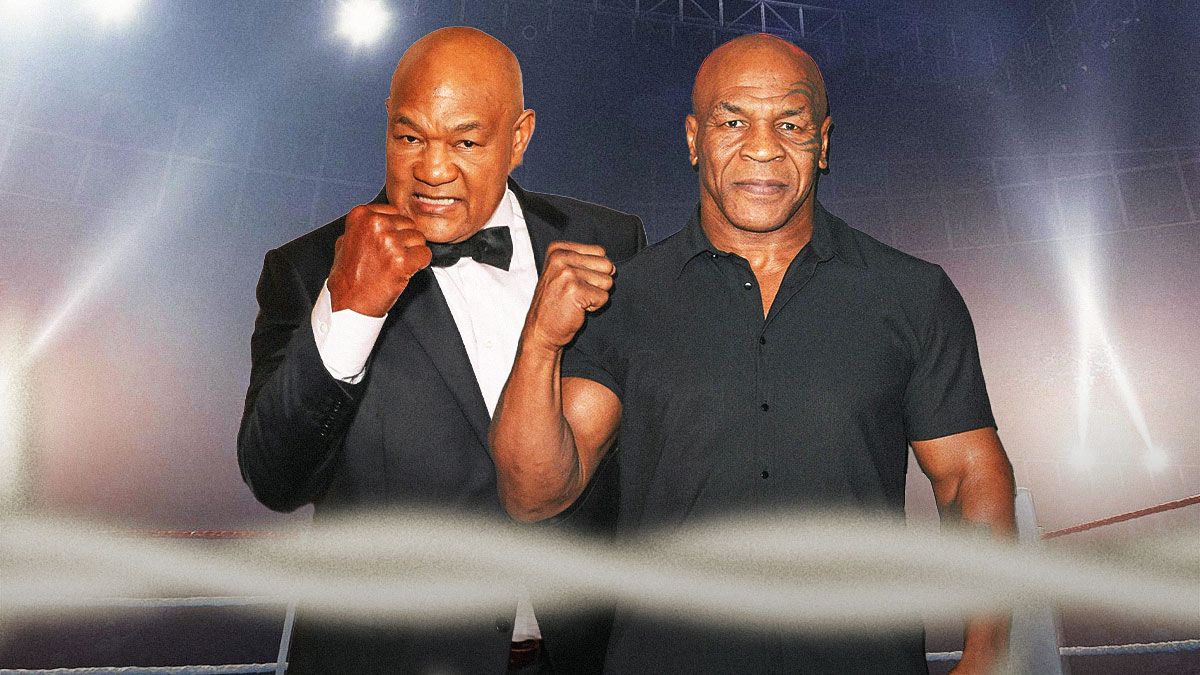 Photo: George Foreman, Mike Tyson beside him