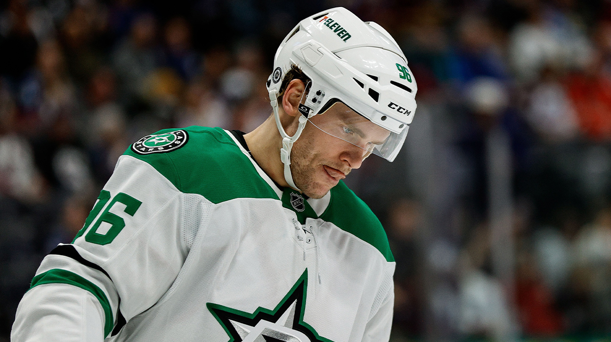 Dallas Stars right wing Mikko Rantanen (96) in the second period against the Colorado Avalanche at Ball Arena.