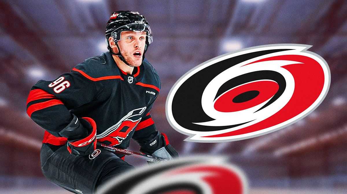 Mikko Rantanen, Hurricanes logo. Question marks all around.