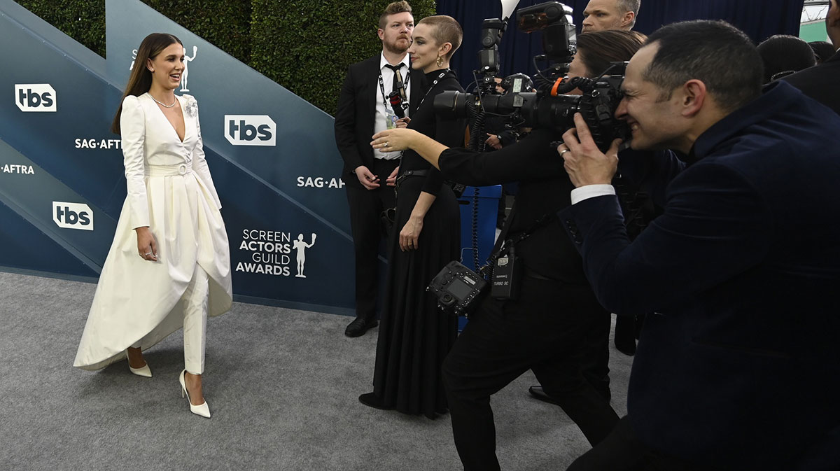 Millie Bobby Brown arriving at the SAG Awards on January 19, 2020.
