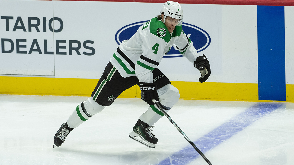 Dallas Stars defenseman Miro Heiskanen (4) skates in the third period against the Ottawa Senators at the Canadian Tire Centr