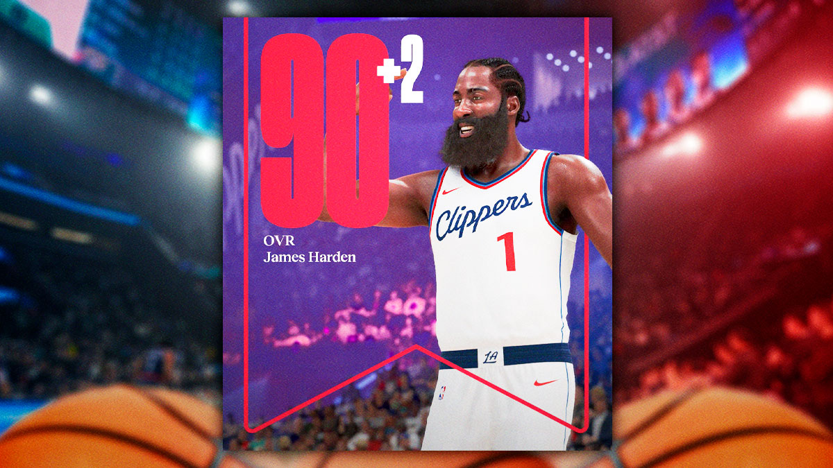 詹姆斯·哈登（James Harden）在NBA 2K25中获得90个总体评分