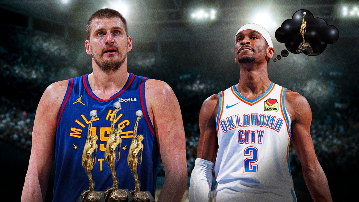 Nuggets' Nikola Jokic with 3 MVPs next to Shai Gilgeous-Alexander dreaming of MVP