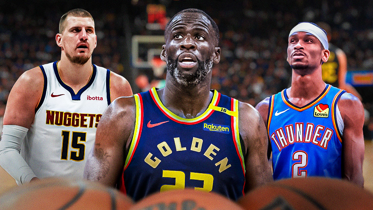 Draymond in the middle of Nikola Jokic and Shai Gilgeous-Alexander.