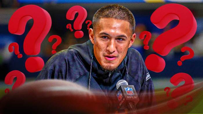 Tetairoa McMillian with question marks around the picture.