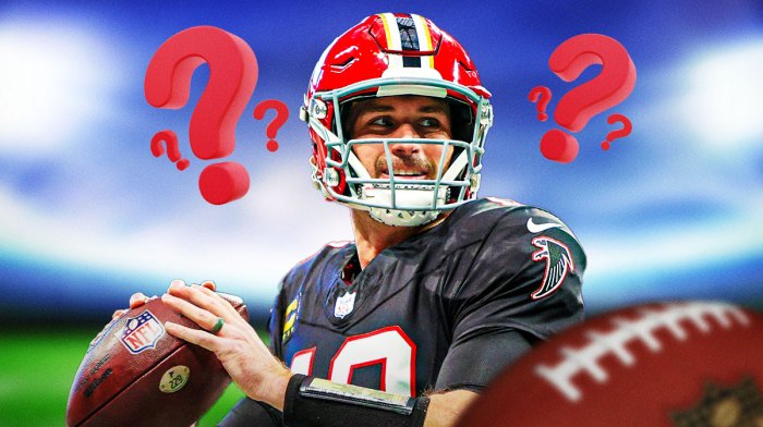 Kirk Cousins with question marks around the picture.