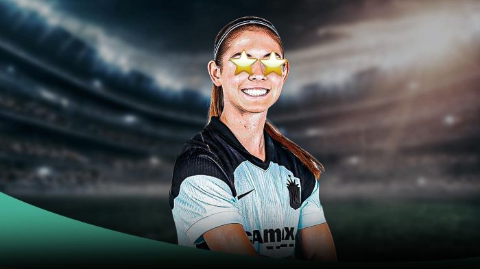 NWSL NY/NJ Gotham FC player McKenna Whitham, with stars in her eyes