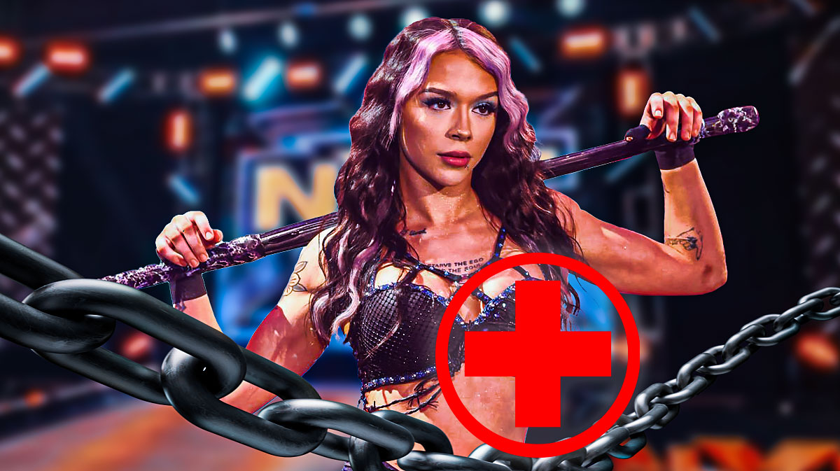 WWE NXT Superstar Cora Jade, who suffered an injury scare on the March 4, 2025, edition of the show.