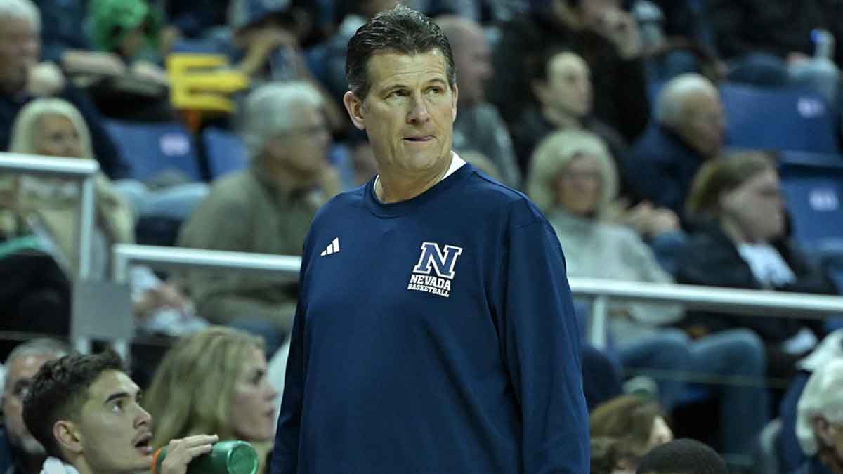 Nevada head coach Steve Alford watches his game against San Diego State in the second half of Saturday's game at Lawlor Events Center on Jan. 25, 2025. SDSU won 69-50.