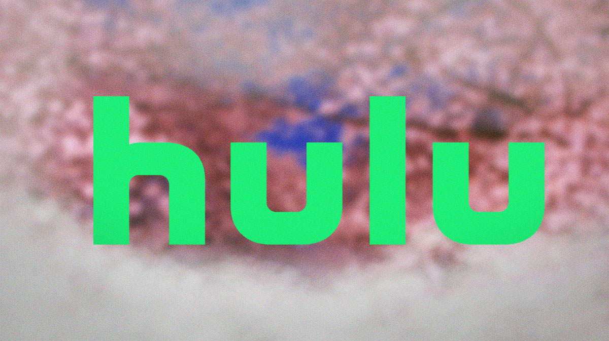 Hulu logo in front of cherry blossoms.