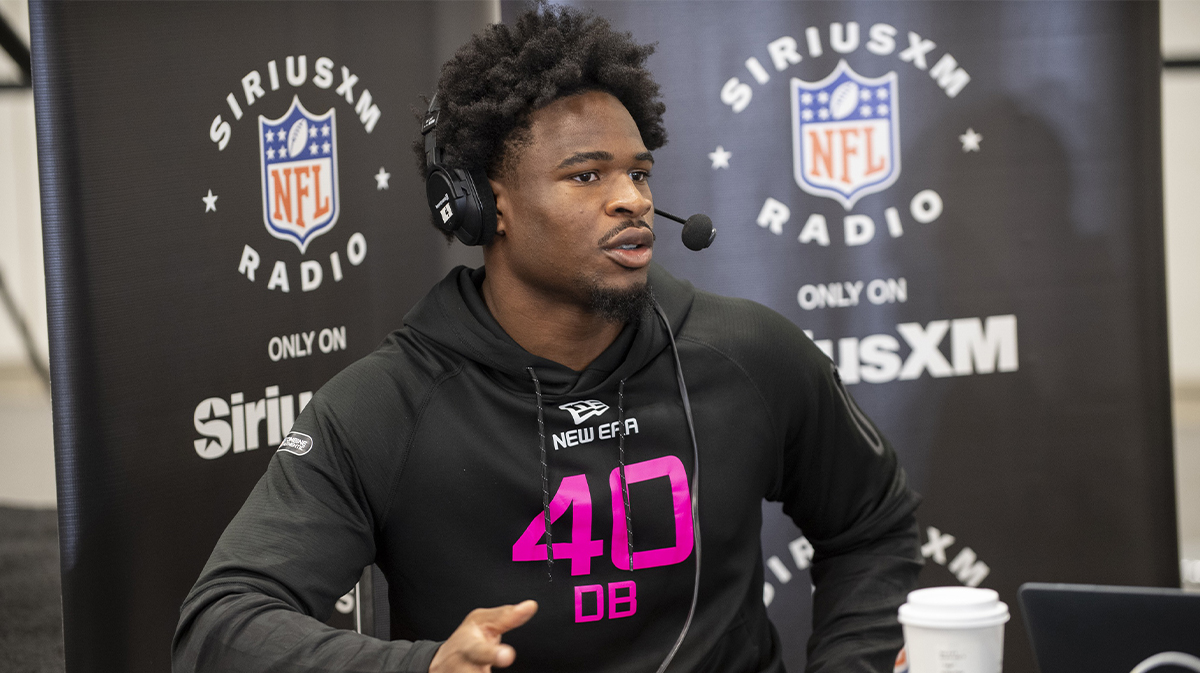 South Carolina defensive back Nick Emmanwori (DB40) during the 2025 NFL Combine at Lucas Oil Stadium. Mandatory Credit: Tanner Pearson-Imagn Images