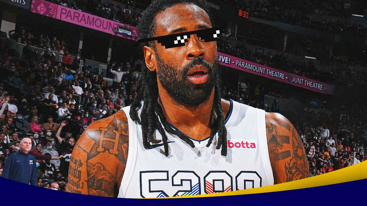 DeAndre Jordan (Nuggets) with deal with it shades