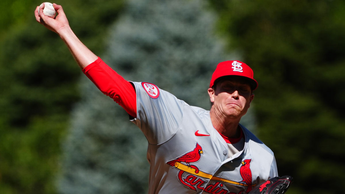 St. Louis Cardinals starting pitcher Kyle Gibson (44) delivers a pitch in the first inning against the Colorado Rockies at Coors Field. 