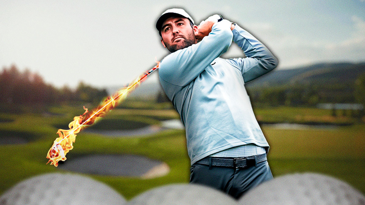 scottie scheffler club on fire at houston open