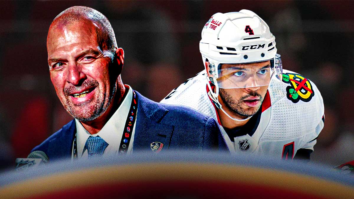 Panthers GM Bill Zito and Seth Jones