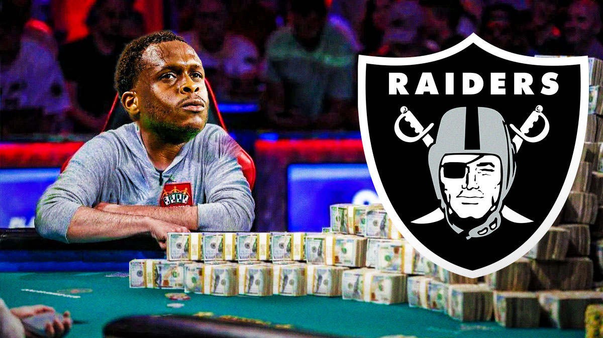 Geno Smith (Raiders) with money in front of him.