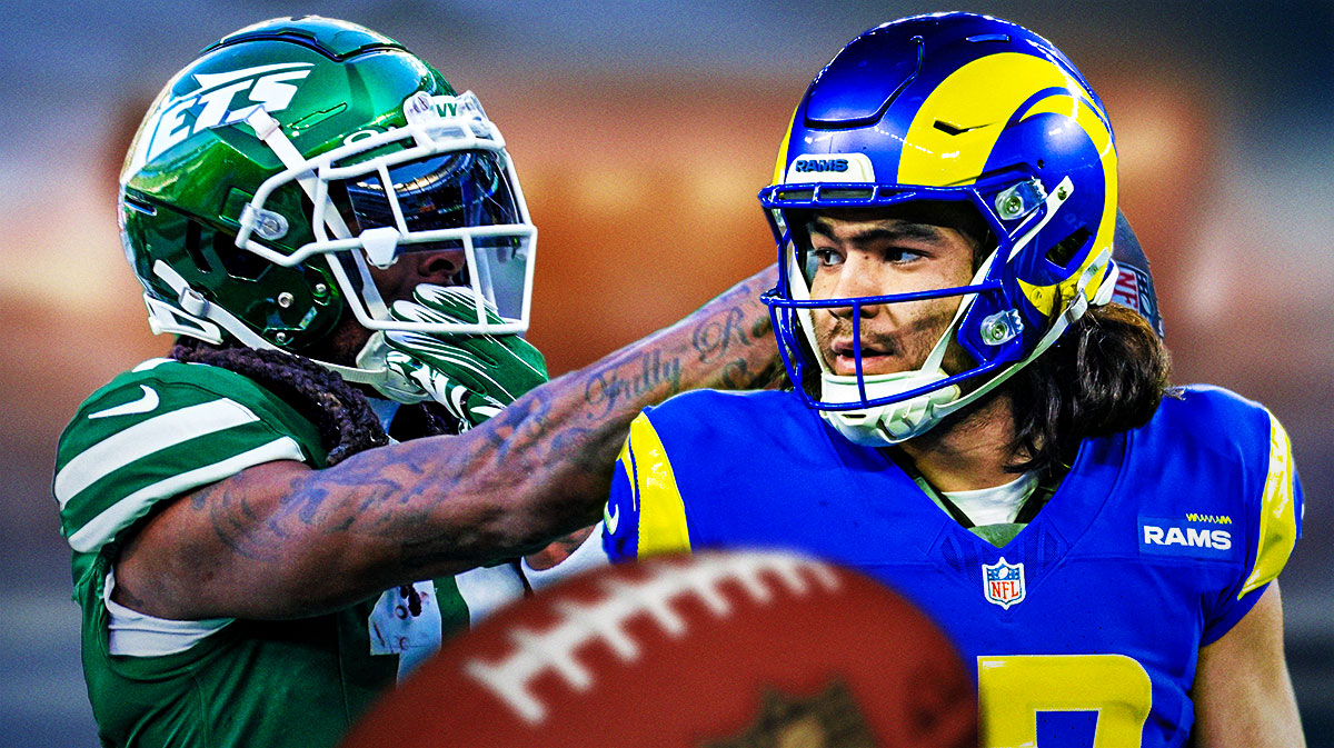 Rams Puka Nacua and Jets Davante Adams wearing number 17