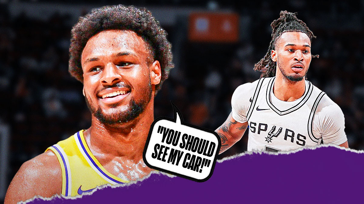 Bronny James telling Stephon Castle, "You should see my car!"