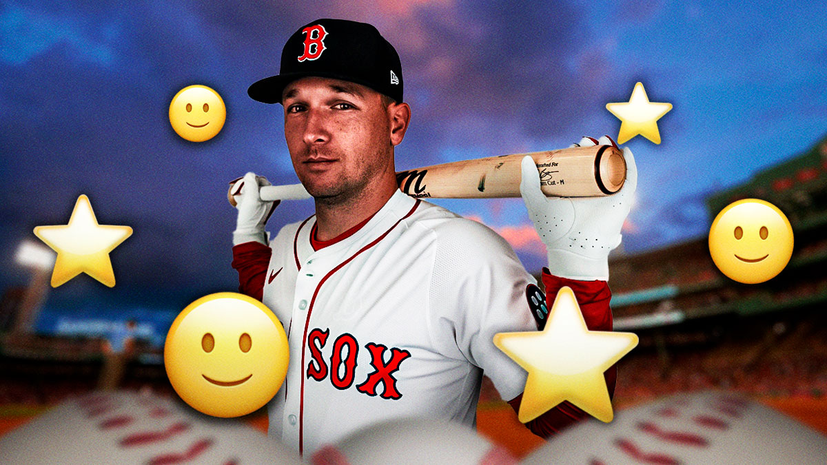 MLB Boston Red Sox third baseman Alex Bregman, with stars around him and smiley faces